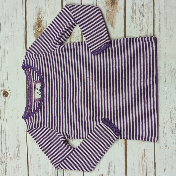 Mini Boden Purple Pointelle Striped Shirt 2-3Y - Picture 1 of 6